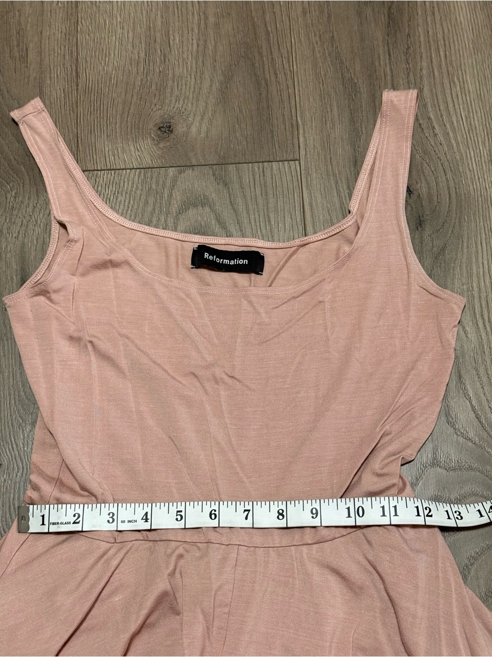 Reformation Rou Blush Pink Fit & Flare Midi Dress Size M Tencel Minimalist - Picture 7 of 8